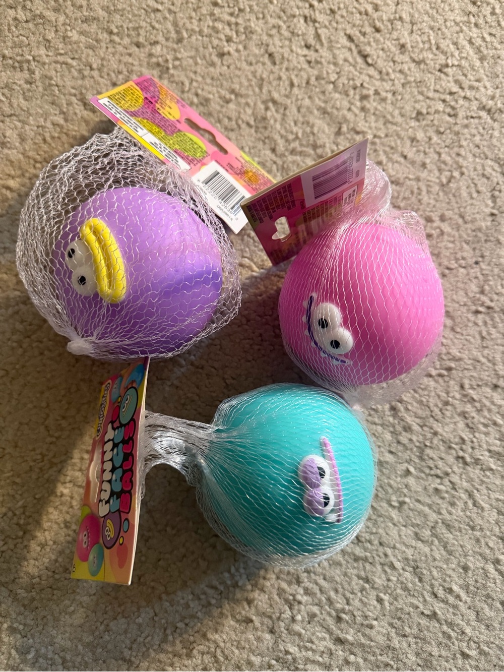 Squishy Bath Balls Toy Set - Purple, Pink, Teal
